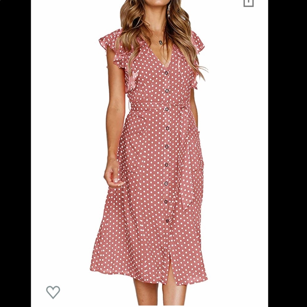 Rose polka dot dress